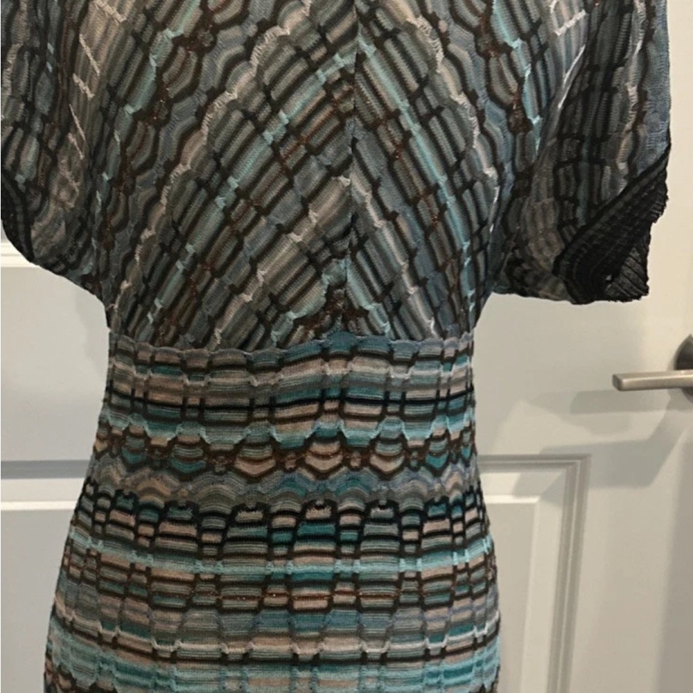 Missoni Chic Metallic Multicolor Patterned Dress … - image 2